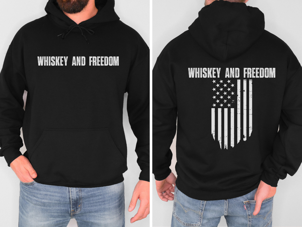 Whiskey and Freedom Hooded Sweatshirt
