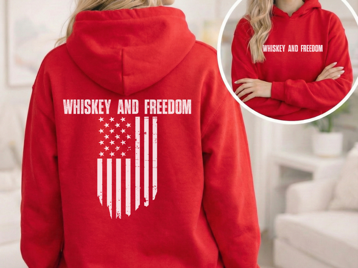 Whiskey and Freedom Hooded Sweatshirt