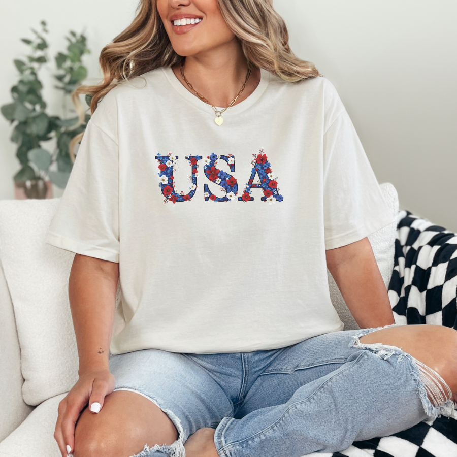 USA Floral T-Shirt