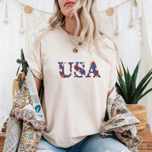 USA Floral T-Shirt